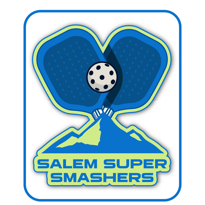 Salem Super Smashers official logo — crossed pickleball paddles over the hills of Salem